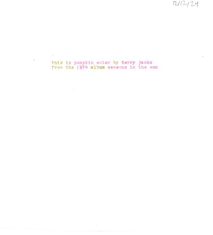 how the back on one of these cards looks, containing: title, artist, album, and year.